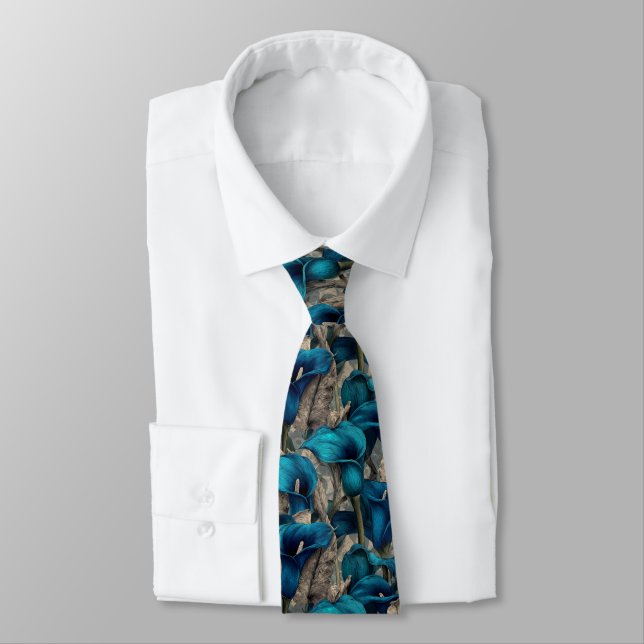 Corbata Regalo Elegante para Padrino Flores de Lirios de C (Atado)