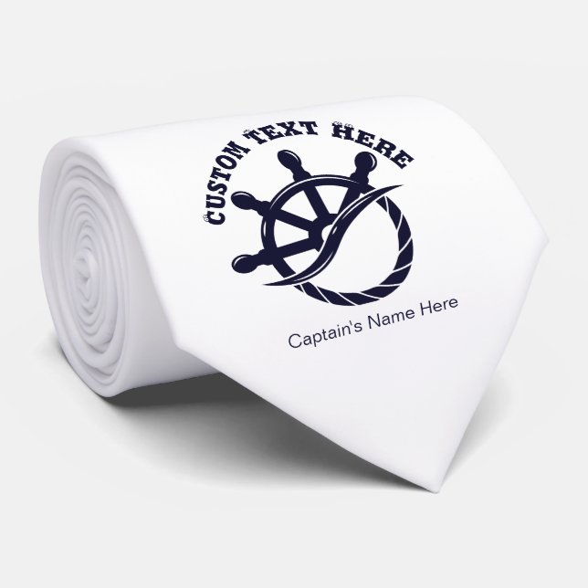 Corbata Regalo náutico de barco capitán personalizado (Enrollado)