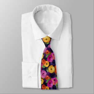 Corbata Regalo Único de Ranúnculos Florales para Padrinos