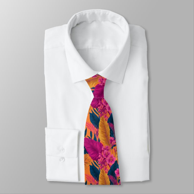 Corbata Regalos de moda para él floral tropical (Atado)