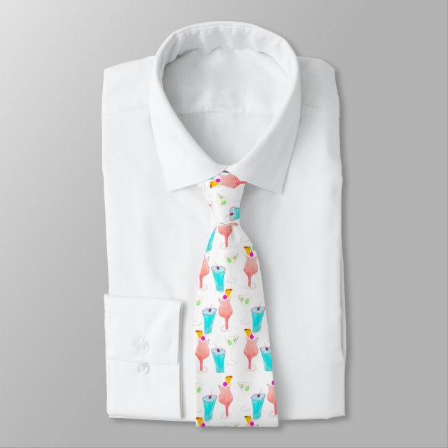 Corbata Regalos para bartender patrón de bebidas cócteles  (Atado)