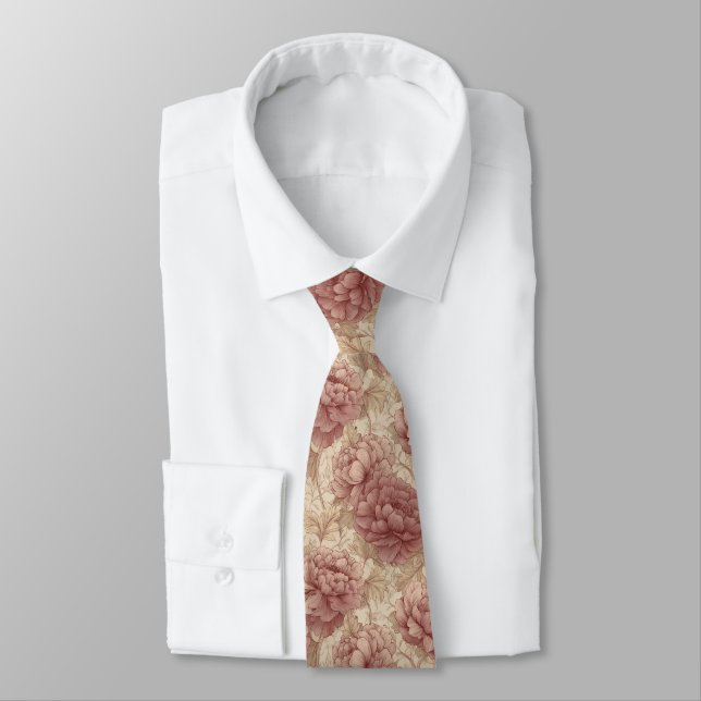 Corbata Regalos para hombres elegantes Peonías (Atado)
