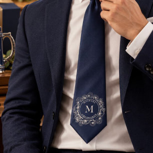 Corbata Regalos para Padrinos Personalizados Azul Marino