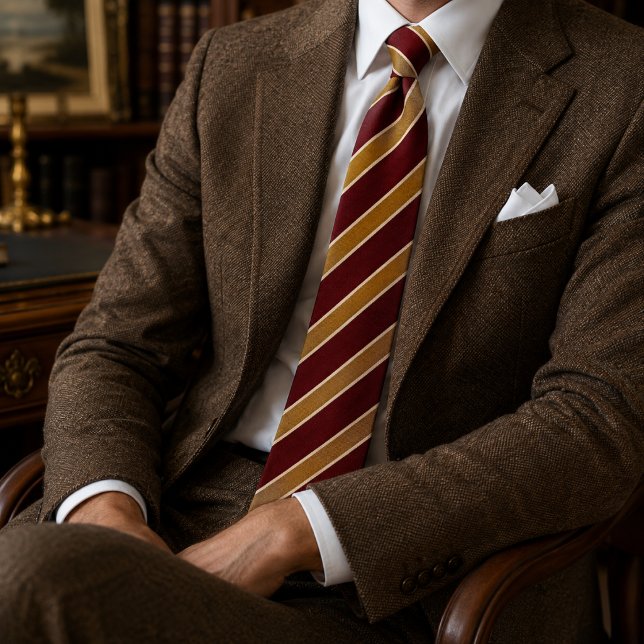 Corbata regimental de franja diagonal roja Merlot  (Subido por el creador)