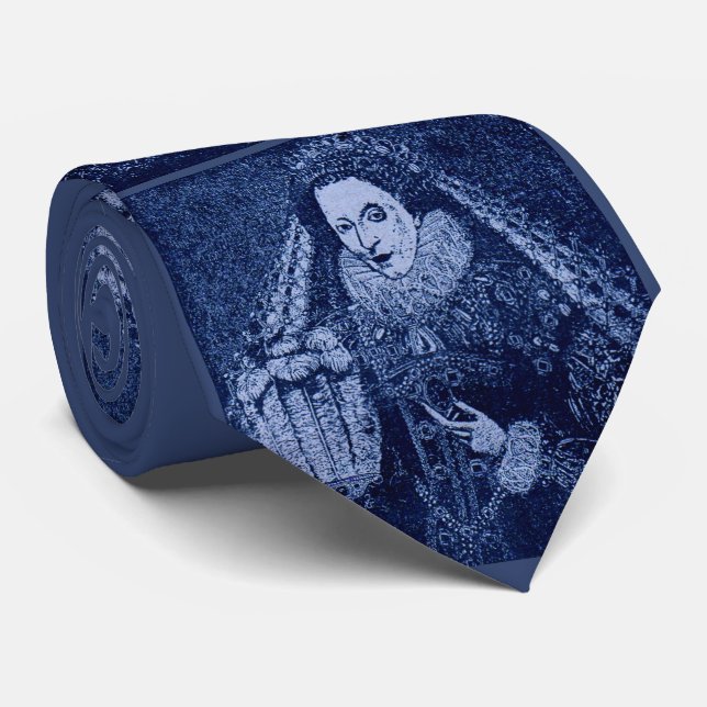 Corbata Reina Isabel I en azul (Enrollado)