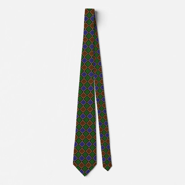 Corbata Rejilla de Diamante Arlequín: Armonía Texturizada (Anverso)