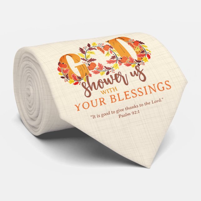 Corbata Religious Thanksgiving Dinner Faith Bible Quote (Enrollado)