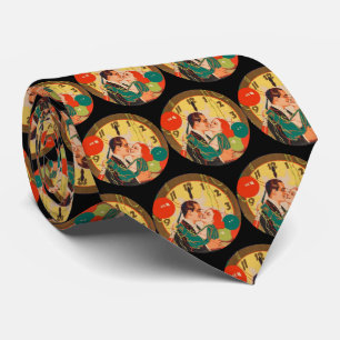 Corbata Reloj de beso de Nochevieja Art Déco vintage