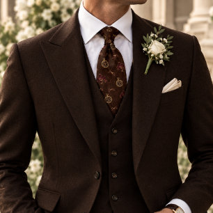 Corbata Reloj de bolsillo de boda Old Money Orquídea Marró