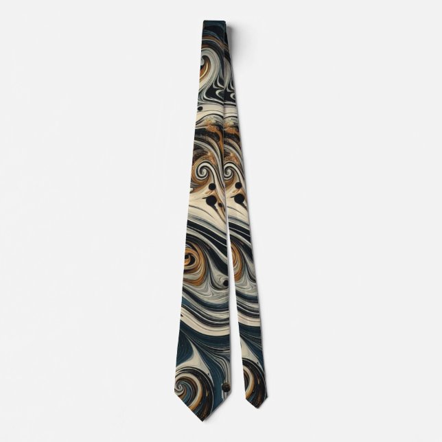 Corbata Remolino de estampado de leopardo abstracto (Anverso)