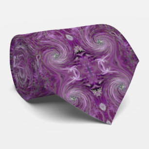 Corbata Remolino floral morado abstracto genial