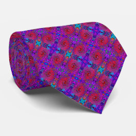 Corbata Remolino líquido retro abstracto rojo y morado alu