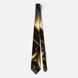 Corbata Remolinos negros y dorados lujosos