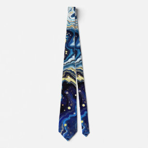 Corbata Remolinos Vibrantes de Azul y Oro 5