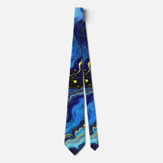 Corbata Remolinos Vibrantes de Azul y Oro 7