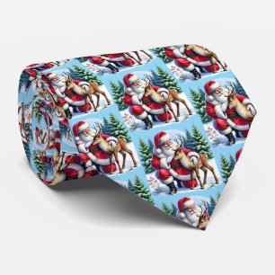 Corbata Reno de Navidad festivo Santa