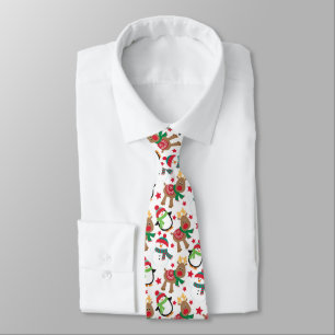Corbata Reno de Navidad y pingüino