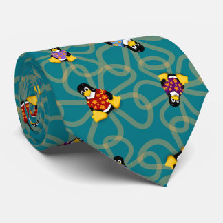 Corbata Repentinamente lazo de los pingüinos (turquesa)
