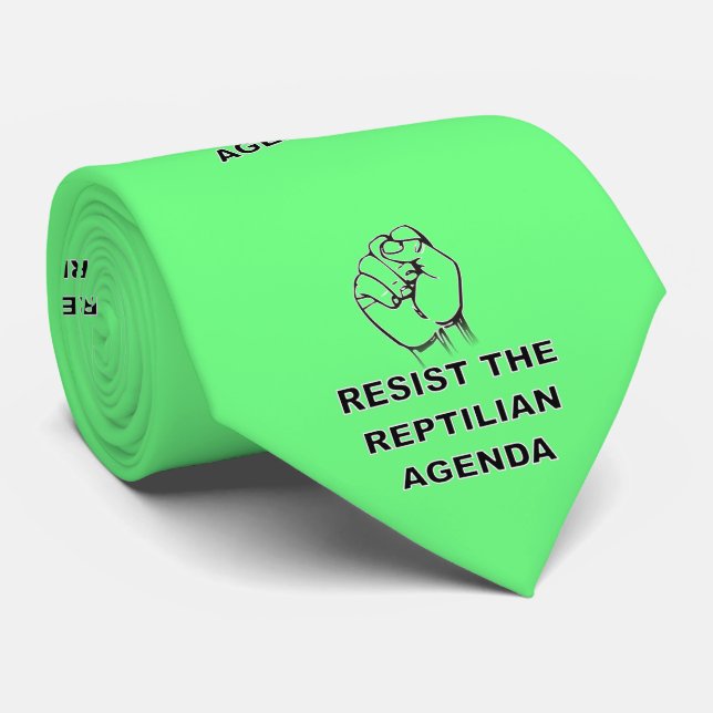 Corbata Resistir La Agenda Reptiliana Verde (Enrollado)