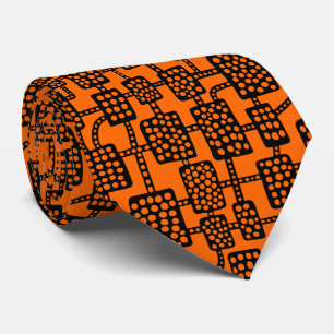 Corbata Resumen 041113 - Negro sobre Naranja