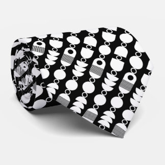 Corbata Resumen 140823 - Blanco sobre negro