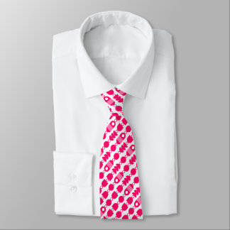 Corbata Resumen 140823 - Rojo neón sobre blanco