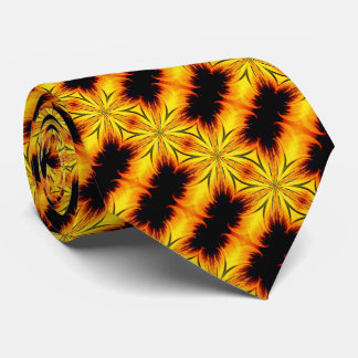Corbata Resumen Arte Amarillo Y Marrón Kaleidoscopio