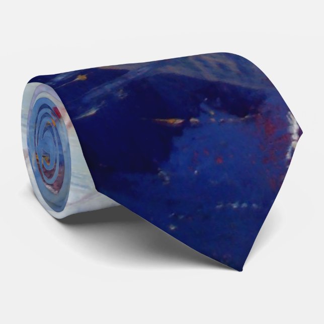 Corbata Resumen azul creativo arte moderno (Enrollado)