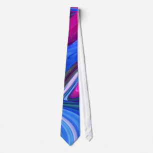 Corbata Resumen Azul N Pink Swirls