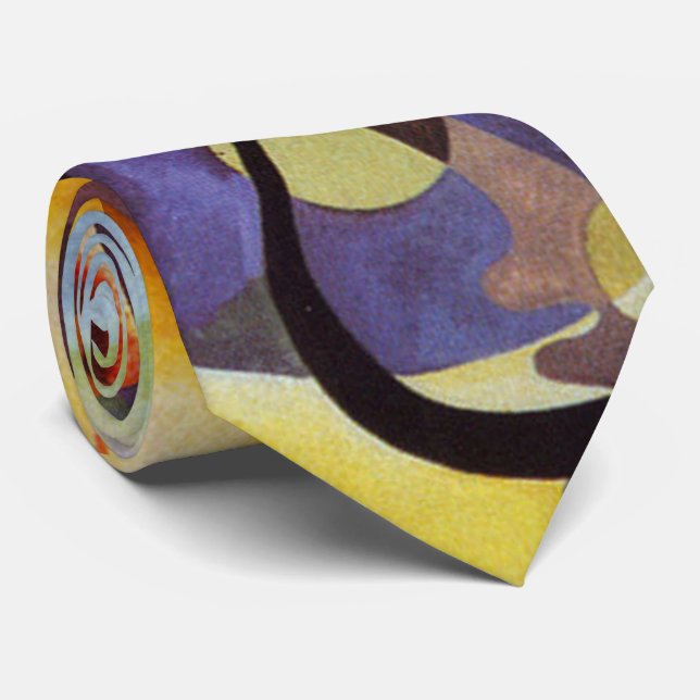 Corbata Resumen azul rojo amarillo de Kandinsky (Enrollado)