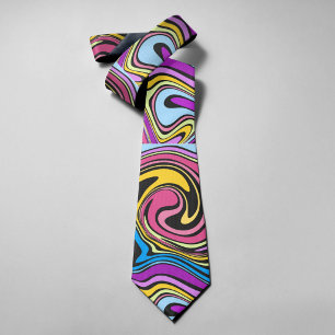 Corbata Resumen Colorido Colorido Pintura Colores Líneas C
