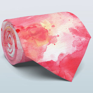 Corbata Resumen de acuarela rosa de Confetti pintado