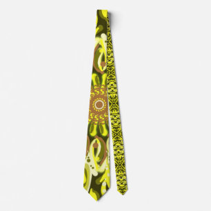 Corbata Resumen de estampado floral de crisantemo amarillo