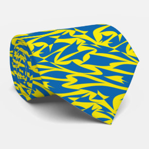 Corbata Resumen de novedad Geo Azure Blue & Yellow