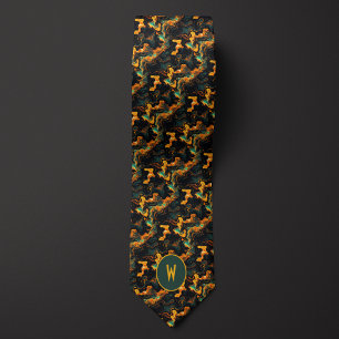 Corbata Resumen de oro verde de Molten