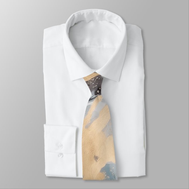 Corbata Resumen de oro y azul (Atado)