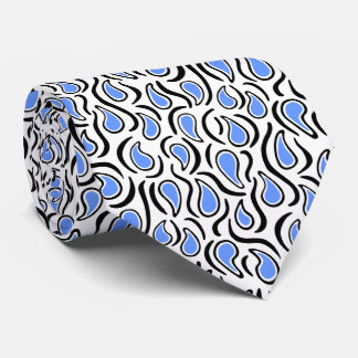 Corbata Resumen de Paisley 230523 - Baby Blue, B&W