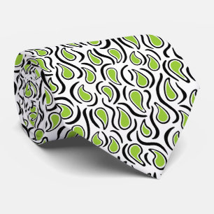 Corbata Resumen de Paisley 230523 - Martian Green, B&W