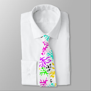 Corbata Resumen de patrón de neón multicolor