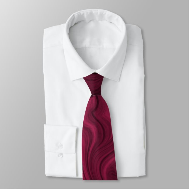 Corbata Resumen de Swirly Burgundy (Atado)