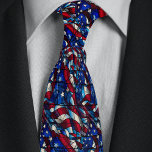 Corbata Resumen de vidrio contenido Patrón de bandera esta<br><div class="desc">Este diseño de vidrio manchado le da un giro único a un patrón abstracto de la bandera estadounidense y hace un gran regalo para esa persona patriótica especial de tu vida. Para crear una combinación de regalos única,  asegúrese de comprobar las medias coincidentes del mismo diseño.</div>