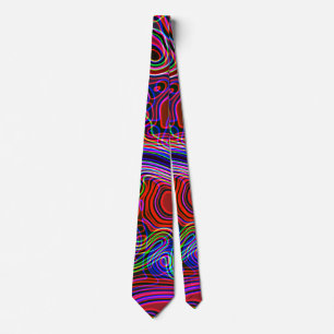 Corbata Resumen del arcoiris neón colorido
