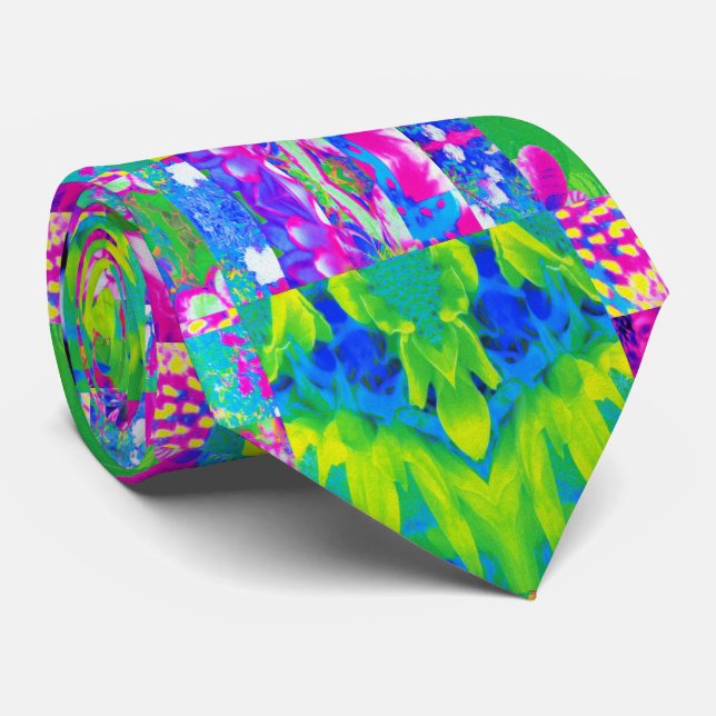 Corbata Resumen del mosaico del Sunflower Garden Collage (Enrollado)