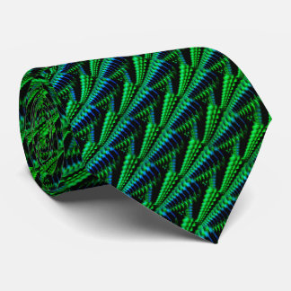 Corbata Resumen Diseño azul verde neón