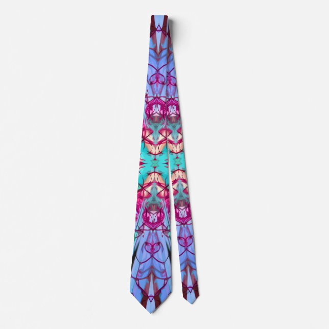 Corbata Resumen en turquesa y magenta (Anverso)