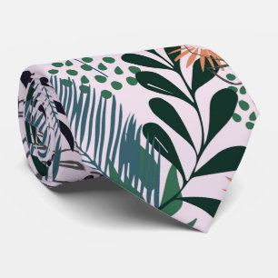 Corbata Resumen floral tropical patrón exclusivo