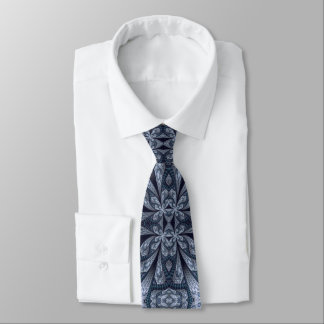 Corbata Resumen fractal Diseño Azul Gris Negro