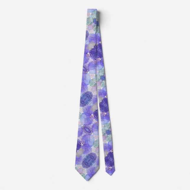 Corbata Resumen Lavender Purple N Green Floral (Anverso)