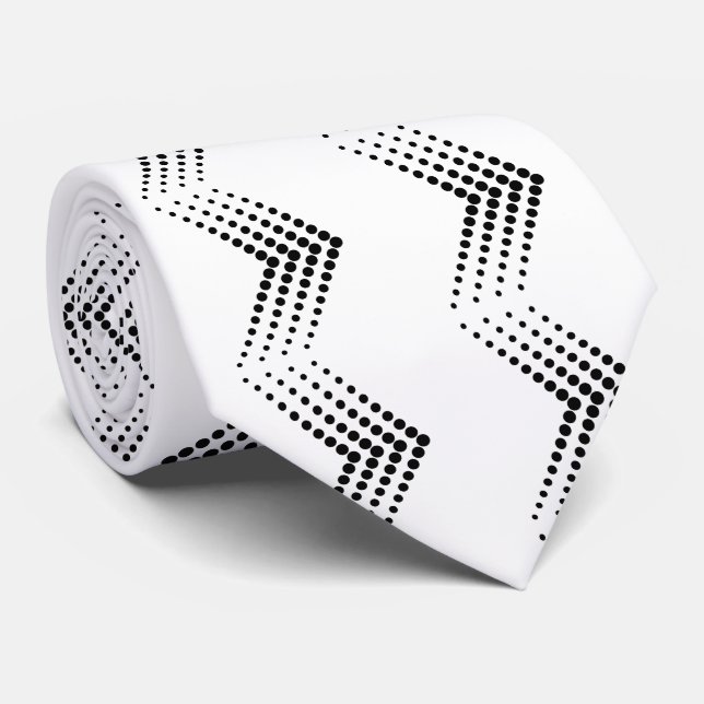 Corbata Resumen Medio tono Doble Zigzag Chevron (Enrollado)