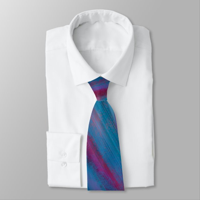Corbata Resumen moderno rojo y azul (Atado)
